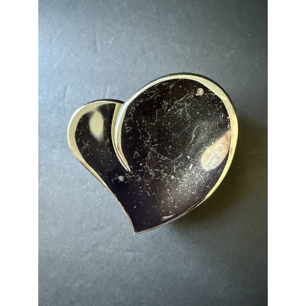 Silverplated Heart Trinket Jewelry Box Velvet Lined Cottagecore READ